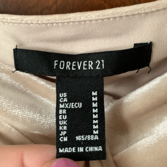 Brand new forever 21 champagne, velvet baby doll mini dress 😍😍😍 - Picture 7 of 14